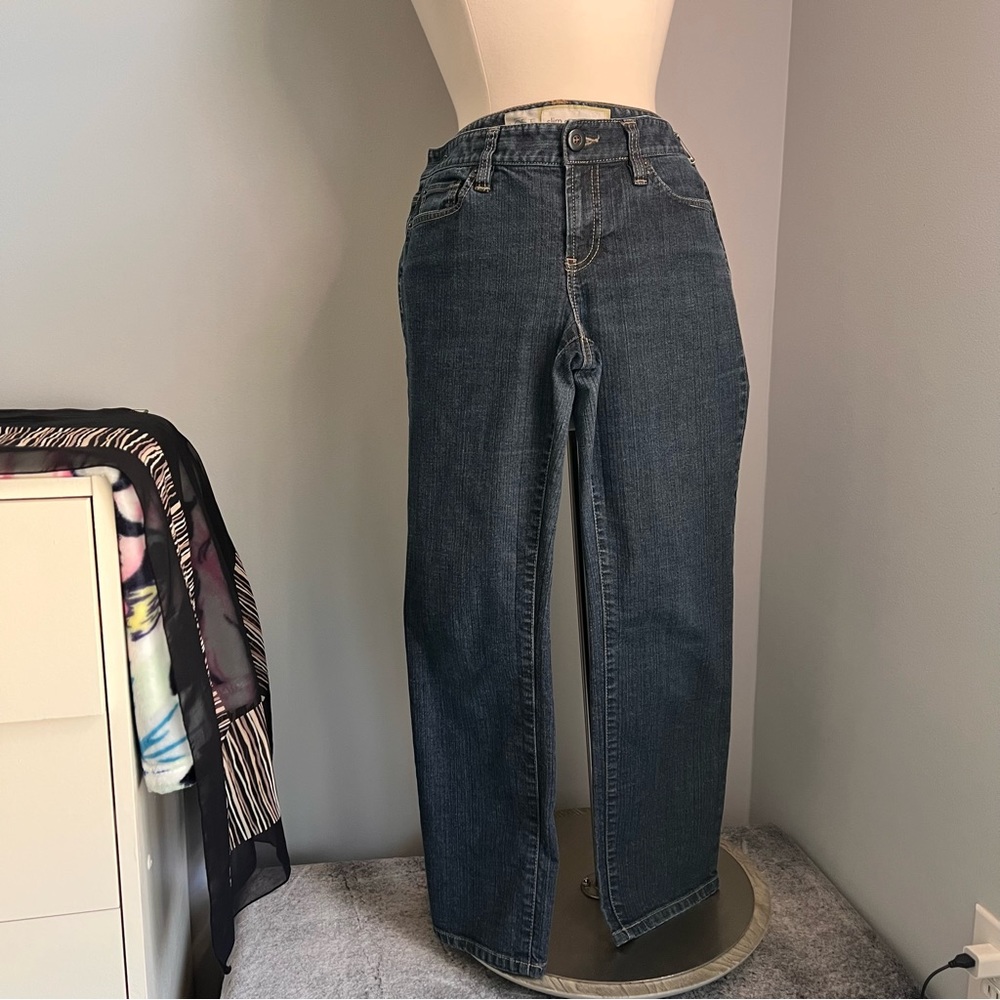 Ann Taylor Loft 6 Slim Cropped Dark Wash Blue Denim Jeans